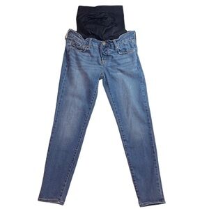 BLANQI Denim Maternity Belly Support Skinny Crop Jeans Women's 8